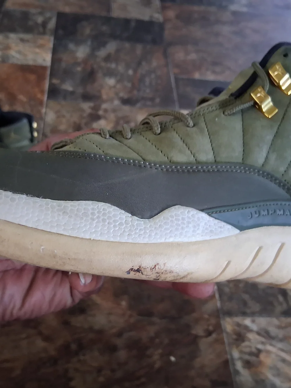Jordan Men's Olive Green Mid-Top Basketball Shoes